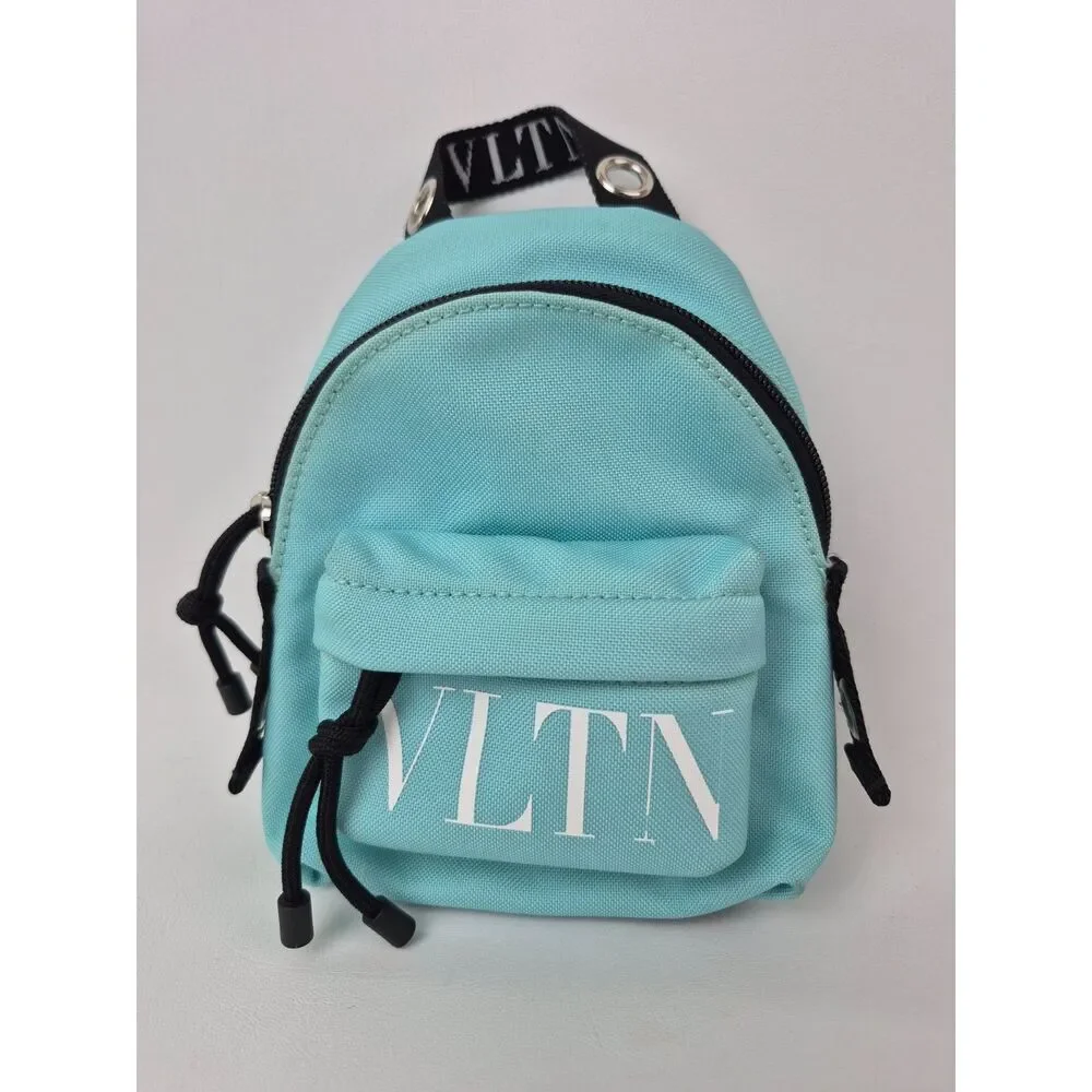 Valentino Light Blue Vltn Mini Canvas Backpack